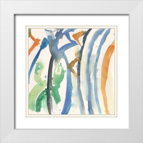 Spanish Tile I White Modern Wood Framed Art Print with Double Matting by Dixon, Samuel