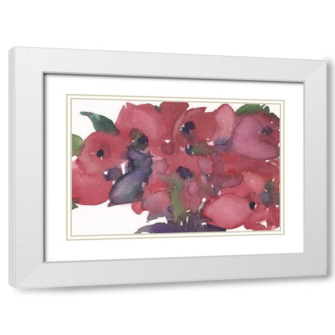 Floral Pretty I White Modern Wood Framed Art Print with Double Matting by Dixon, Samuel