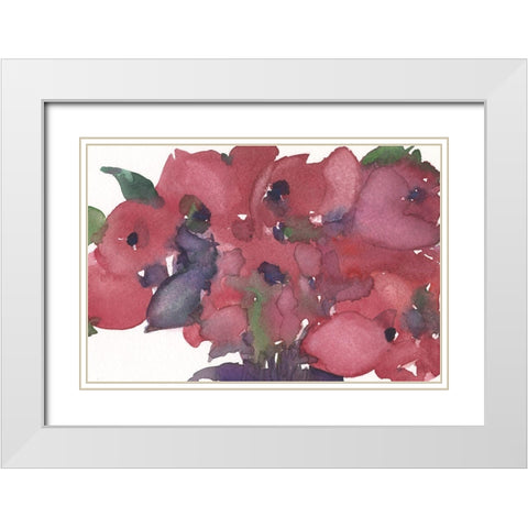 Floral Pretty I White Modern Wood Framed Art Print with Double Matting by Dixon, Samuel