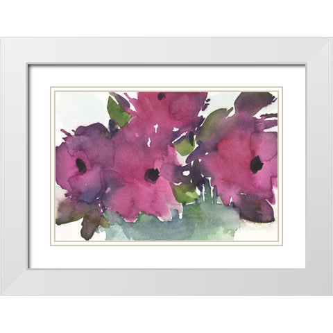 Floral Pretty II White Modern Wood Framed Art Print with Double Matting by Dixon, Samuel