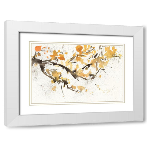 Watercolor Tree Branch I White Modern Wood Framed Art Print with Double Matting by Dixon, Samuel