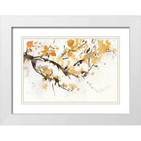 Watercolor Tree Branch I White Modern Wood Framed Art Print with Double Matting by Dixon, Samuel