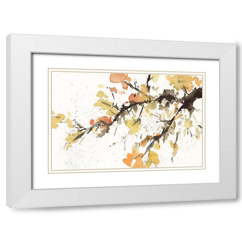 Watercolor Tree Branch II White Modern Wood Framed Art Print with Double Matting by Dixon, Samuel