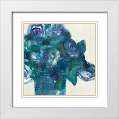 Turquoise Bunch II White Modern Wood Framed Art Print with Double Matting by Dixon, Samuel