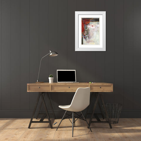 City Life III White Modern Wood Framed Art Print with Double Matting by Combs, Joyce