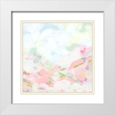 Rose Dapple Valley I White Modern Wood Framed Art Print with Double Matting by Vess, June Erica