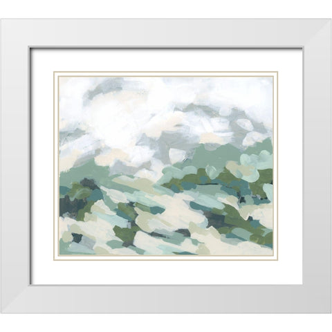 Verdant Hillside I White Modern Wood Framed Art Print with Double Matting by Vess, June Erica