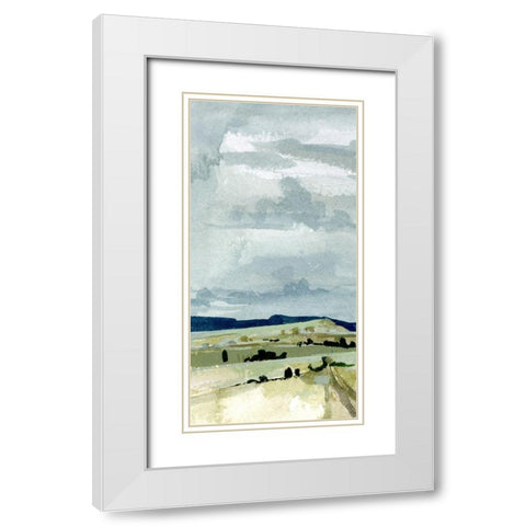 Coastal Blues Watercolor II White Modern Wood Framed Art Print with Double Matting by Caroline, Emma