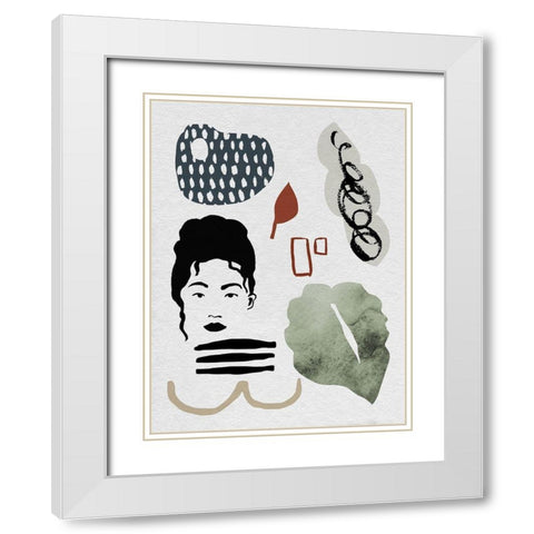 Collected Mindfulness I White Modern Wood Framed Art Print with Double Matting by Wang, Melissa