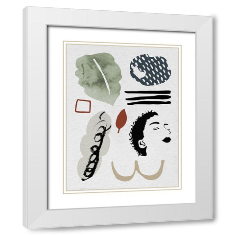 Collected Mindfulness III White Modern Wood Framed Art Print with Double Matting by Wang, Melissa