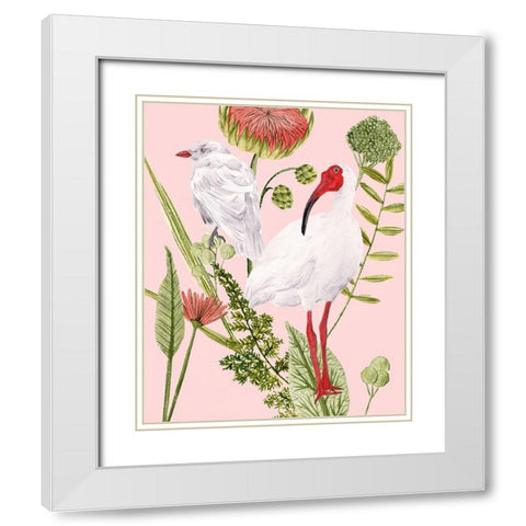 Birds in Motion II White Modern Wood Framed Art Print with Double Matting by Wang, Melissa