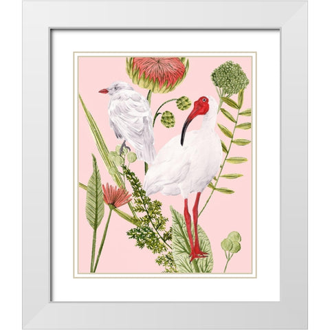 Birds in Motion II White Modern Wood Framed Art Print with Double Matting by Wang, Melissa