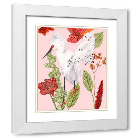 Birds in Motion III White Modern Wood Framed Art Print with Double Matting by Wang, Melissa