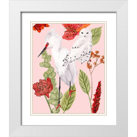 Birds in Motion III White Modern Wood Framed Art Print with Double Matting by Wang, Melissa