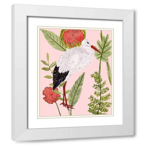 Birds in Motion IV White Modern Wood Framed Art Print with Double Matting by Wang, Melissa