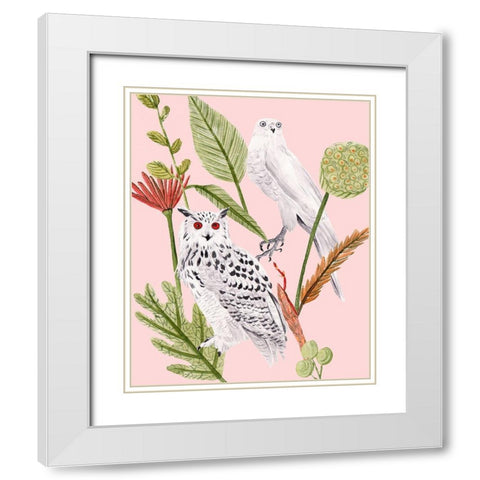 Birds in Motion V White Modern Wood Framed Art Print with Double Matting by Wang, Melissa