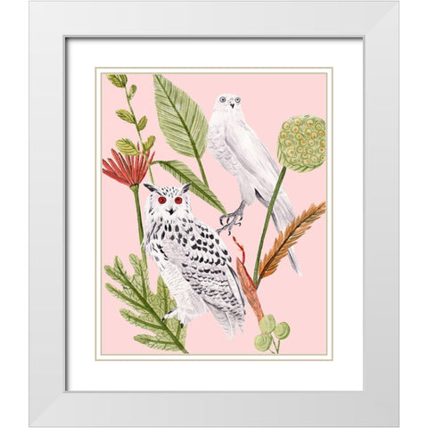 Birds in Motion V White Modern Wood Framed Art Print with Double Matting by Wang, Melissa