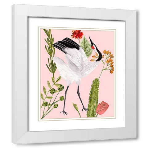 Birds in Motion VI White Modern Wood Framed Art Print with Double Matting by Wang, Melissa