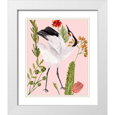 Birds in Motion VI White Modern Wood Framed Art Print with Double Matting by Wang, Melissa