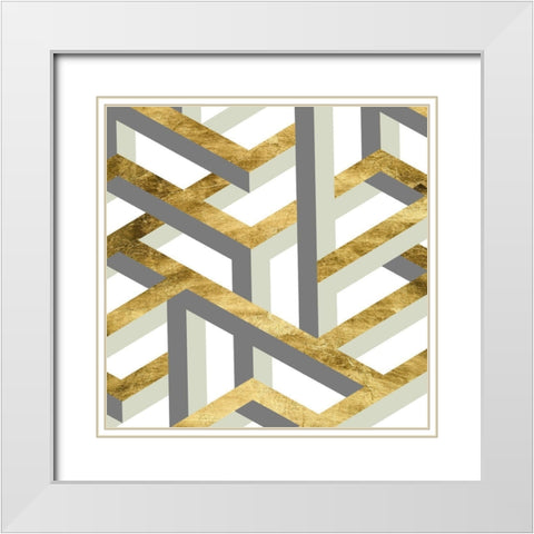Geometric Landscape I White Modern Wood Framed Art Print with Double Matting by Wang, Melissa