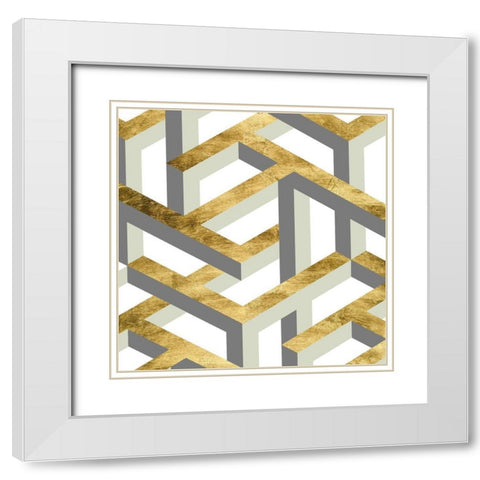 Geometric Landscape II White Modern Wood Framed Art Print with Double Matting by Wang, Melissa