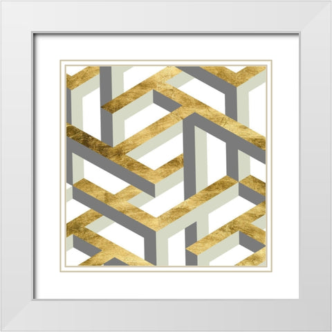 Geometric Landscape II White Modern Wood Framed Art Print with Double Matting by Wang, Melissa