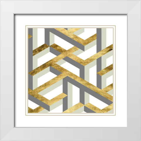 Geometric Landscape IV White Modern Wood Framed Art Print with Double Matting by Wang, Melissa