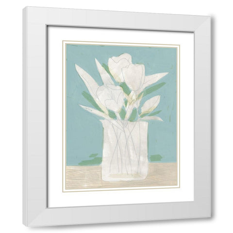 Muted Spring Arrangement II White Modern Wood Framed Art Print with Double Matting by Green, Jacob