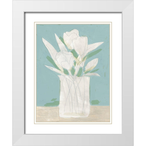 Muted Spring Arrangement II White Modern Wood Framed Art Print with Double Matting by Green, Jacob