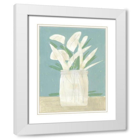 Muted Spring Arrangement IV White Modern Wood Framed Art Print with Double Matting by Green, Jacob