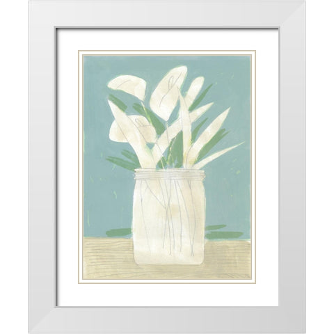 Muted Spring Arrangement IV White Modern Wood Framed Art Print with Double Matting by Green, Jacob