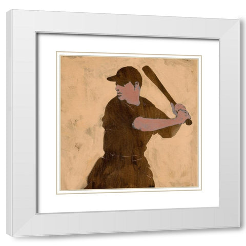 Baseballer I White Modern Wood Framed Art Print with Double Matting by Green, Jacob