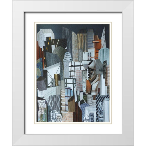 Western Metropolis White Modern Wood Framed Art Print with Double Matting by Good, Coco