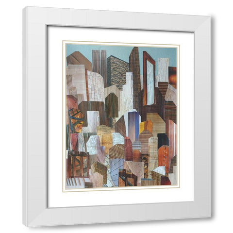 Metropolis White Modern Wood Framed Art Print with Double Matting by Good, Coco