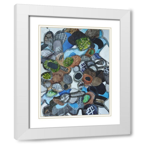 Catalina Island Blue Glass White Modern Wood Framed Art Print with Double Matting by Good, Coco