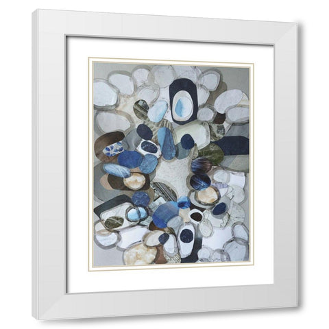 Santa Cruz Beach Stones White Modern Wood Framed Art Print with Double Matting by Good, Coco
