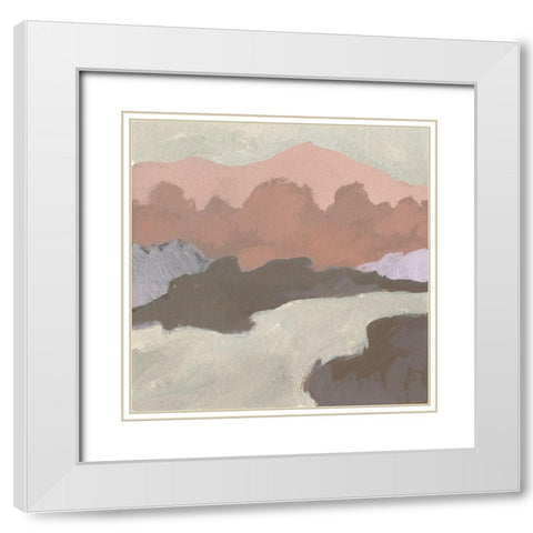 Blush Foothills I White Modern Wood Framed Art Print with Double Matting by Green, Jacob