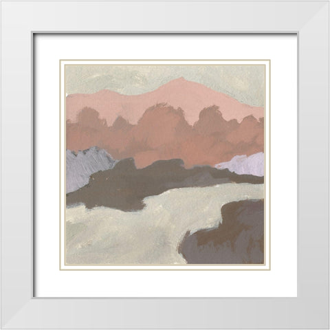 Blush Foothills I White Modern Wood Framed Art Print with Double Matting by Green, Jacob