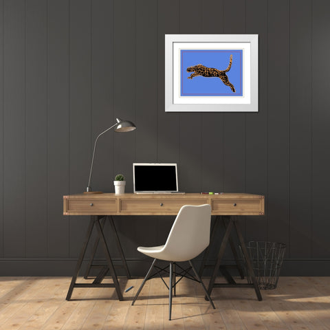 The Wild Leopard I White Modern Wood Framed Art Print with Double Matting by Wang, Melissa