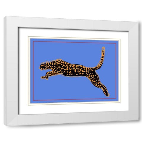 The Wild Leopard I White Modern Wood Framed Art Print with Double Matting by Wang, Melissa