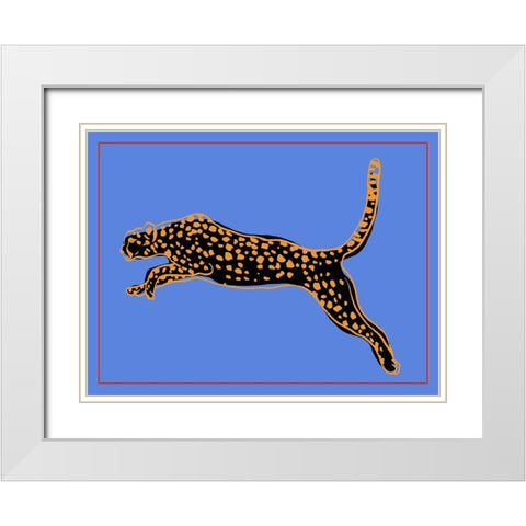 The Wild Leopard I White Modern Wood Framed Art Print with Double Matting by Wang, Melissa