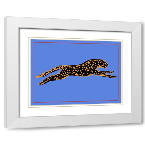 The Wild Leopard II White Modern Wood Framed Art Print with Double Matting by Wang, Melissa