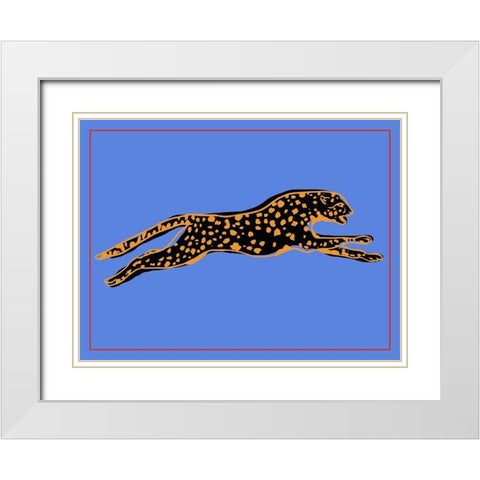 The Wild Leopard II White Modern Wood Framed Art Print with Double Matting by Wang, Melissa