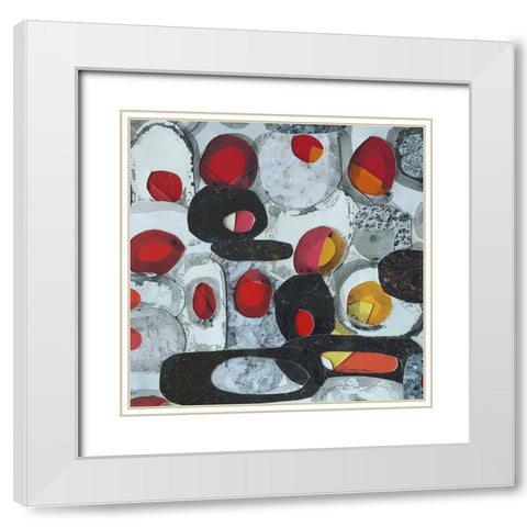 Fruit Collage II White Modern Wood Framed Art Print with Double Matting by Good, Coco