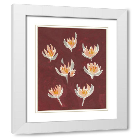 Pink Potpourri I White Modern Wood Framed Art Print with Double Matting by Caroline, Emma