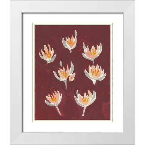 Pink Potpourri I White Modern Wood Framed Art Print with Double Matting by Caroline, Emma