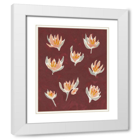 Pink Potpourri II White Modern Wood Framed Art Print with Double Matting by Caroline, Emma