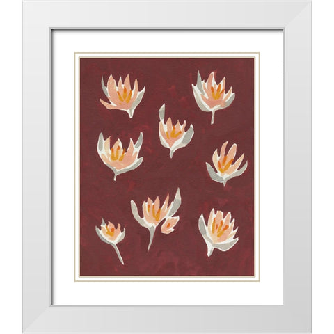 Pink Potpourri II White Modern Wood Framed Art Print with Double Matting by Caroline, Emma