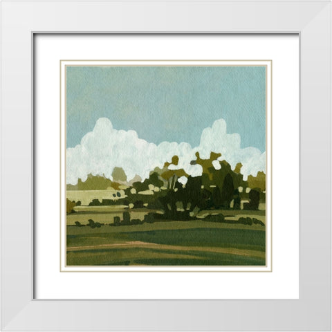 Lush Summer II White Modern Wood Framed Art Print with Double Matting by Caroline, Emma