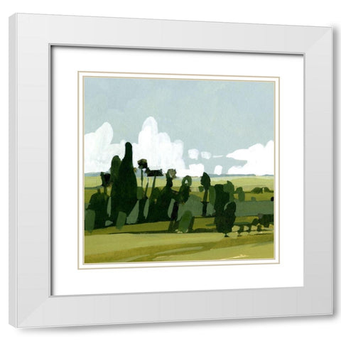 Verdant Summer I White Modern Wood Framed Art Print with Double Matting by Caroline, Emma